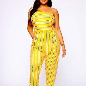 Yellow tubetop Jumpsuit